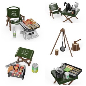 Juguete Coleccionable para Niños, Pequeña Casa de Juegos DIY, Accesorios para Escenas de Camping con Carrito, Regalo Sorpresa para Muñecas - Product Image 6