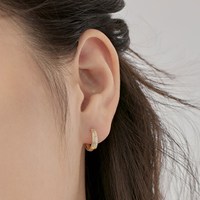 Dylam vente en gros géométrique 18K plaqué or rétro brillant S925 zircon boucle d'oreille cercle rond Huggie boucles d'oreilles pour femmes bijoux