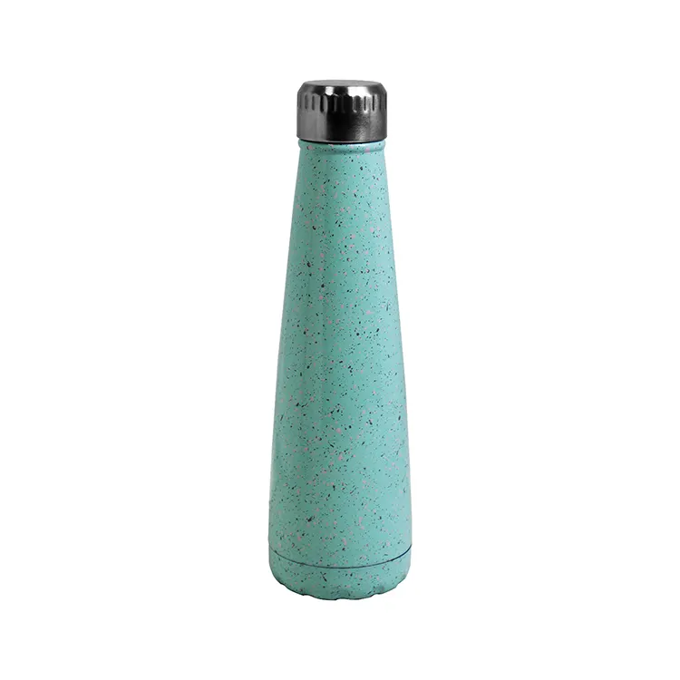 Creative design double wall stainless steel vacuum flask flat bottom triangle water bottle
