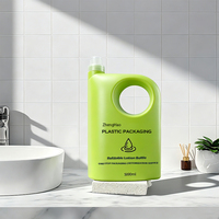 Bouteille vide personnalisée de 5000 ml en PEHD vert pour détergent liquide avec bouchon à vis