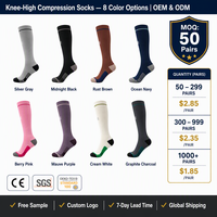 Chaussettes de compression montantes jusqu'au genou 20-30 mmHg, bas de contention graduée pour le sport, la course, le cyclisme, la randonnée, vente en gros OEM