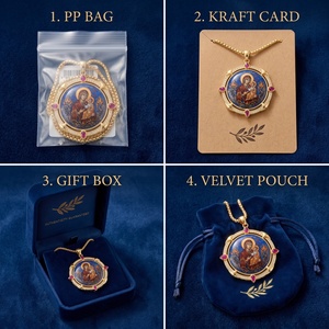 Pendentif religieux en laiton non brûlé, Vierge Marie, amulette de protection pour la <span class=keywords><strong>maison</strong></span>, peint à la main, cadeau de protection pour pompier, chaîne Figaro - Product Image 4