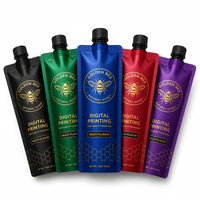 Pochettes souples noires personnalisées avec bec verseur, qualité alimentaire, 30ml, 40ml, 50ml, pour emballage de gel énergétique, sachets de miel avec bec verseur, petits sachets souples pour liquides