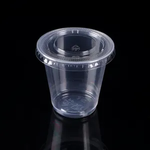 सॉस के लिए हॉट सेलिंग प्लास्टिक कंटेनर कप डिस्पोजेबल पारदर्शी सिलेंडर पैकेजिंग कप