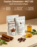 Gélules de Cannelle de Ceylan OEM 60 gélules molles 7200mg Extrait 12:1 avec Huile MCT Soutien Antioxydant