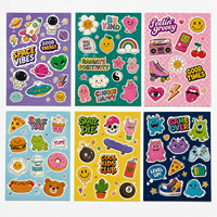 Autocollants en vinyle PVC imperméables personnalisés, imprimés, prédécoupés, adhésifs, en forme de dessins animés, pour enfants