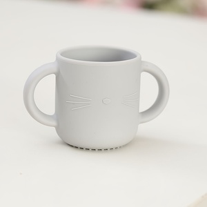 Gobelet anti-fuite en silicone en forme de chat avec poignée souple, adapté aux tout-petits, sans BPA, qualité alimentaire, motif imprimé, pour 0-12 mois - Product Image 3