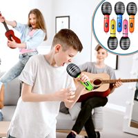 Microphones gonflables en PVC pour concerts musicaux, fêtes à thème, décorations de scène d'anniversaire, fournitures personnalisables en couleur