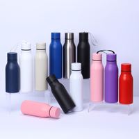 Thermos isotherme double paroi en acier inoxydable 20oz 500ml, portable pour voiture, avec sangle intégrée au couvercle