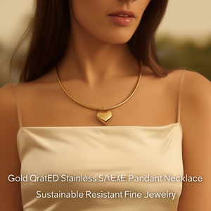 สร้อยคอจี้รูปหัวใจสแตนเลสชุบทอง ทนทาน สวยงาม คุณภาพดี - Product Image 3