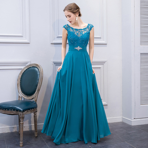 Comprar Vestido elegante envolvente turquesa Vestidos largos fiesta