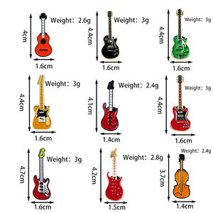 ชุดเข็มกลัดเคลือบลายเครื่องดนตรีแบบกำหนดเอง น่ารัก รูปกีตาร์ เบส เชลโล ไวโอลิน สำหรับคนรักดนตรี ของขวัญเครื่องประดับ - Product Image 2