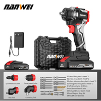 NANWEI 21V Tournevis électrique sans fil Jeu de perceuses à vitesse variable Mini perceuse à percussion multifonctionnelle Puissance 50N/m Brushless