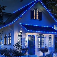 Guirlandes lumineuses solaires LED en PVC transparent, résistantes aux intempéries, pour la décoration extérieure du jardin, de la villa, du patio, des fêtes de Noël, des célébrations