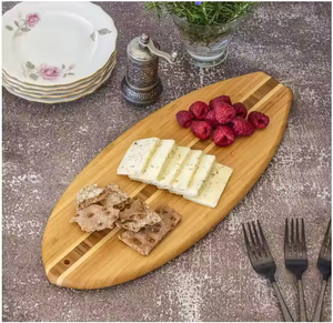 Tabla de Cortar de Madera con Forma de Tabla de Surf, Bandeja de Madera para Alimentos Orgánicos CY-019 - Product Image 6