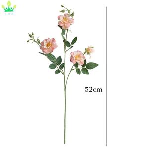 ดอกกุหลาบจีนขนาดเล็กทำจากผ้าไหมเทียม ก้านเดี่ยว สำหรับตกแต่งบ้าน งานแต่งงาน โต๊ะ แจกัน สำนักงาน <span class=keywords><strong>ร้าน</strong></span>กาแฟ - Product Image 2