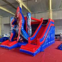 Château gonflable commercial à thème héros de dessins animés avec toboggan, en PVC, pour enfants, idéal pour la location de fêtes et la vente en gros
