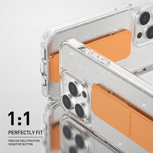 Soonleader venta al por mayor Crystal Clear Glitter Phone Case con soporte de PU a prueba de golpes para Iphone 16 Series - Product Image 3
