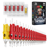 DQFART Lot de 20 cartouches d'aiguilles de tatouage jetables en acier inoxydable 316, modèles mixtes, sans alcool, haute qualité