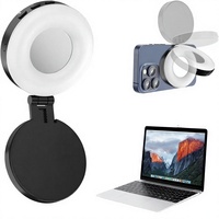 Anneau lumineux magnétique pour selfie compatible MagSafe iPhone 3-en-1 avec miroir, alimenté par batterie, en ABS, pour photographie, TikTok et appels vidéo