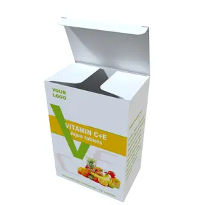 과일 비타민 알약 포장 상자 골판지 비타민 C + E를위한 어린이 비타민 약 종이 상자