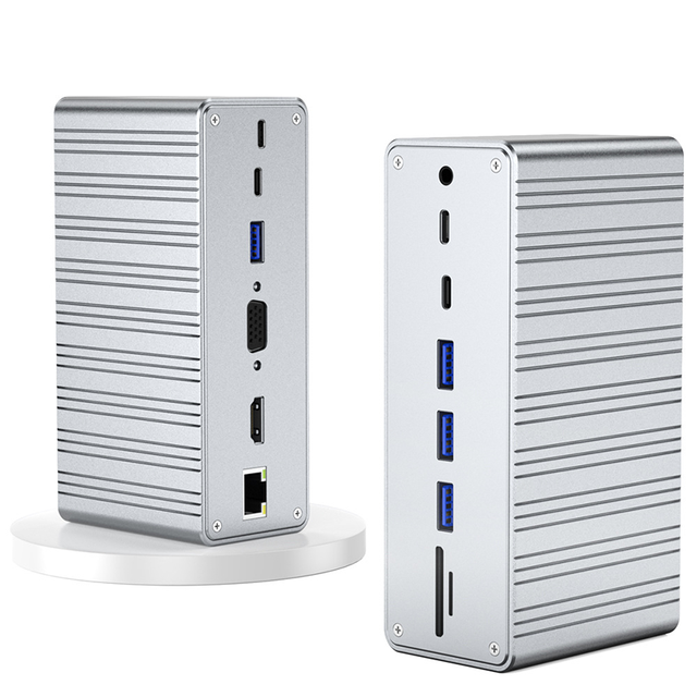 High Quality 13in-1 USB-C to +VGA+USB3.0*4+RJ45 (1000M)+PD 100W+SD+TF+3.5mm Audio USB Hub