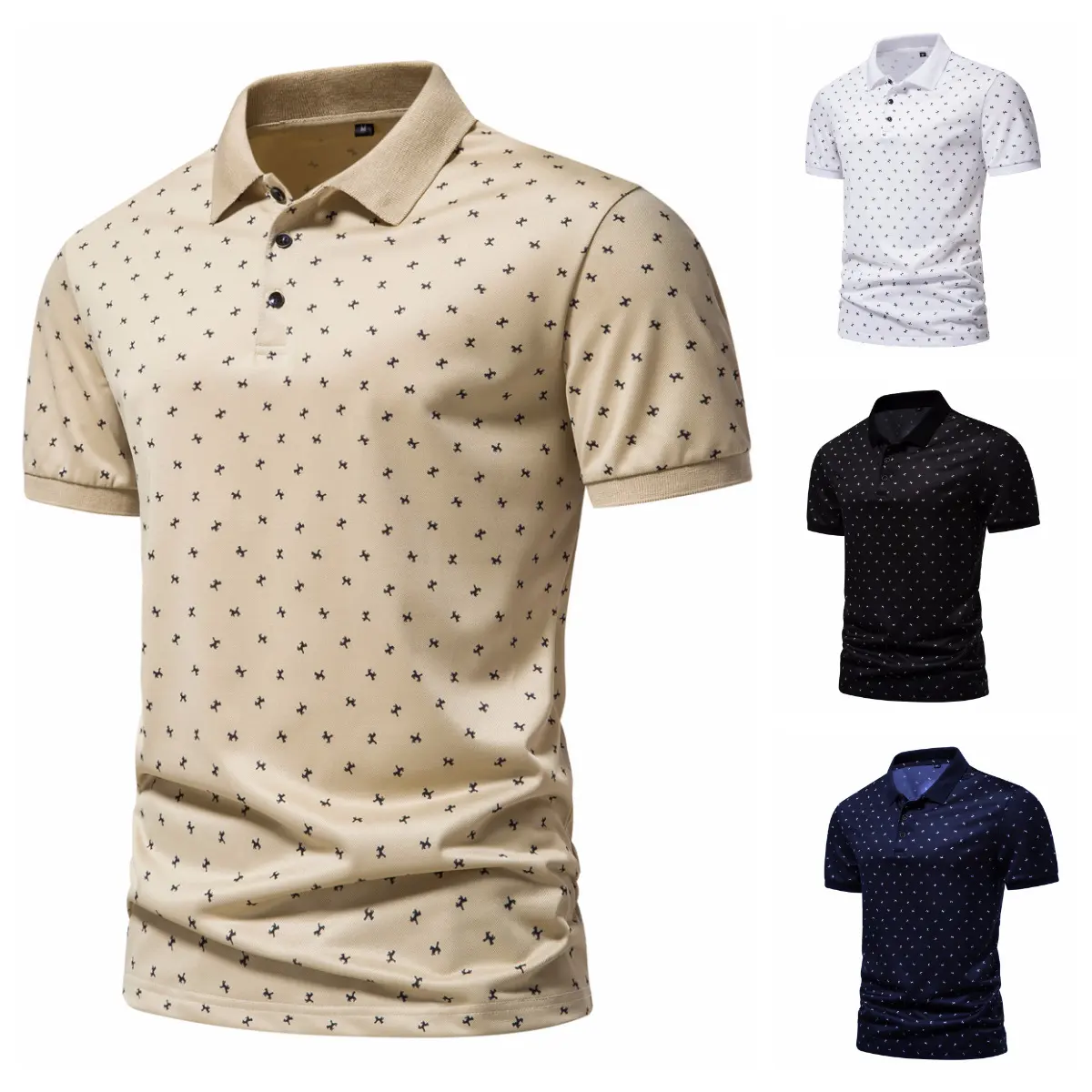 Nouveaux hommes décontracté revers été à manches courtes Polo de Golf mode personnalisé affaires vêtements pour hommes mince hommes Polo T-shirts