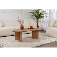 Mesa de Centro Elíptica de Madera Estilo Rústico Minimalista Moderno y Ecológico para Sala de Estar, Dormitorio, Muebles de Hotel