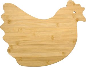 Existencias locales de EE. UU. 13 1/2 "X 10 7/8" Tabla de cortar duradera ecológica de doble cara con forma de gallina de Bambú - Product Image 1