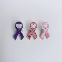 Épinglette de revers en ruban rouge, jaune, bleu et rose pour la sensibilisation au cancer