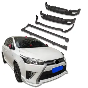 Aksesori mobil seluruh Set kit bodi mobil bibir Diffuser belakang untuk Toyota Yaris L 2014 2015 bahan ABS rok samping bibir Bumper depan