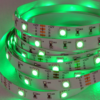 Livraison rapide, bande LED RGB SMD5050 10 mm sur circuit imprimé en cuivre, 60 LED/m, DC12V, changement de couleur, pour éclairage de fêtes