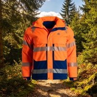 Veste d'hiver chaude en graphène pour hommes JIADE, vêtements de travail extérieurs personnalisés, vêtements de sécurité durables pour chantier, vêtements de sécurité hautement réfléchissants