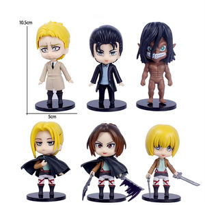 6 unids/<span class=keywords><strong>set</strong></span> 10cm lindo personaje de dibujos animados Eren Attack on Titan Anime Pvc figura conjunto Q versión modelo - Product Image 4