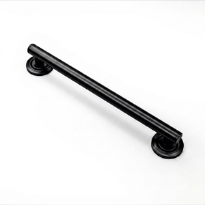 Barre d'appui murale en acier noir moderne, antidérapante, durable, poignée de sécurité pour salle de bain, 12 pouces - Product Image 1