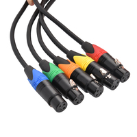 Cable de Micrófono XLR Rojo y Negro de 3 Metros, XLR-M a XLR-F, con Cubierta de Goma Codificada por Colores, Balanceado y de Bajo Ruido para Escenarios en Vivo, Iglesias, KTV, Suministro OEM