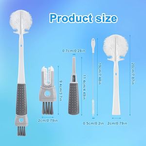 Long Handle <b>Bottle</b> <b>Brush</b> with Straw <b>Brush</b> for Cleaning Glass Sports <b>Bottle</b> Coffee Mug 4 In-1 <b>Bottle</b> Cleaning <b>Brush</b> - Product Image 2