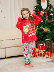 Noel partisi seti yetişkin çocuklar özel 2 parça pijama pijama noel Grinch Set aile eşleştirme noel pijama - Product Image 6