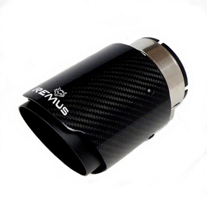 Embouts d'Échappement Universels pour Voiture <span class=keywords><strong>Remus</strong></span> Sport en Fibre de Carbone Brillante avec Tuyau Intérieur Noir Mat, Bord Droit, pour BMW AUDI GOLF MAZDA - Product Image 1