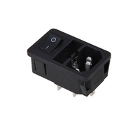 Prise d'entrée CA industrielle 3 pôles en plastique Jialong AC-014 avec interrupteur et porte-fusible, clés incluses, IP40 10A 250V pour appareils électroménagers