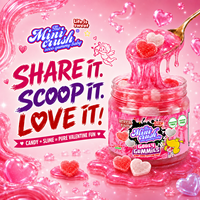 Romantische Valentijns Slime Vloeibare Snoep Gooey Pot Schepbaar Zure Jelly Saus Zachte Hartvormige Gummies Feestelijke Snoepjes Cadeau