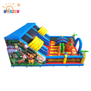Winsun exterior de un solo carril tema de la jungla castillo inflable Combo parque infantil Material de PVC certificado CE ignífugo impermeable - Product Image 5