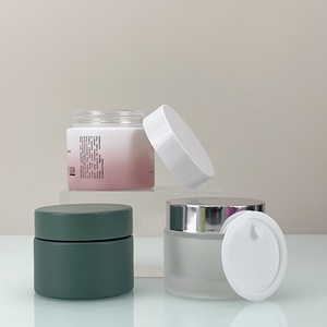 High-end Skin Care Eye Cream Jar Frosted pink clear Custom Designed Silk-screen logo 10g 20g 30g 50g 100g Body <b>Scrub</b> Cream Jar - Product Image 2