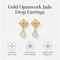 Boucles d'oreilles pendantes en argent S925 avec perles de jade néphrite, nouveau style chinois, bijoux à pampilles pour Qipao, cadeau élégant