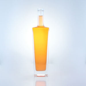 Botella de Vidrio Cuadrada Cónica de Alta Calidad de 700ml 750ml, Botella Vacía Elegante para Bebidas Espirituosas, Ginebra, Vodka, con Acabado de Corcho, de Lujo - Product Image 2