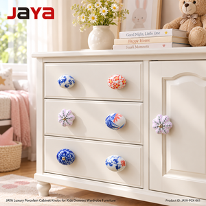 ลูกบิดตู้และมือจับลิ้นชักรูปวงรีทันสมัยจาก JAYA Luxury Porcelain สำหรับตู้เสื้อผ้า ห้องนอน โรงแรม - มือจับเฟอร์นิเจอร์สีทอง - Product Image 1