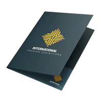 Carpeta de Presentación A3 Personalizada con Impresión Digital Offset y UV, Carpeta de Negocios con Bolsillo, Cartón Kraft, Papel Repujado en Oro