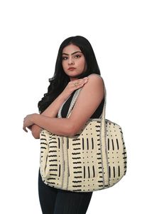 Bloc Imprimer Duffle Sacs Crème Nouveau Design Mode Femmes Sacs à Main avec Bordure Rouge Dans le Prix de Gros pour les Femmes - Product Image 2