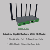 Router 5G MTK7621 4G 5G OpenWRT con Tarjeta SIM, WiFi 6 de 1800Mbps, 256MB de RAM, 16MB de Flash, Amplio Rango de Voltaje, Preinstalado Goldenorb