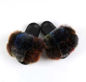 <span class=keywords><strong>Fausse</strong></span> <span class=keywords><strong>fourrure</strong></span> de couleur mélangée pour femmes pour pantoufles avec augmentation de la hauteur et fond mou vente en gros <span class=keywords><strong>fausse</strong></span> <span class=keywords><strong>fourrure</strong></span> Pom Pom Slide Sippers - Product Image 2